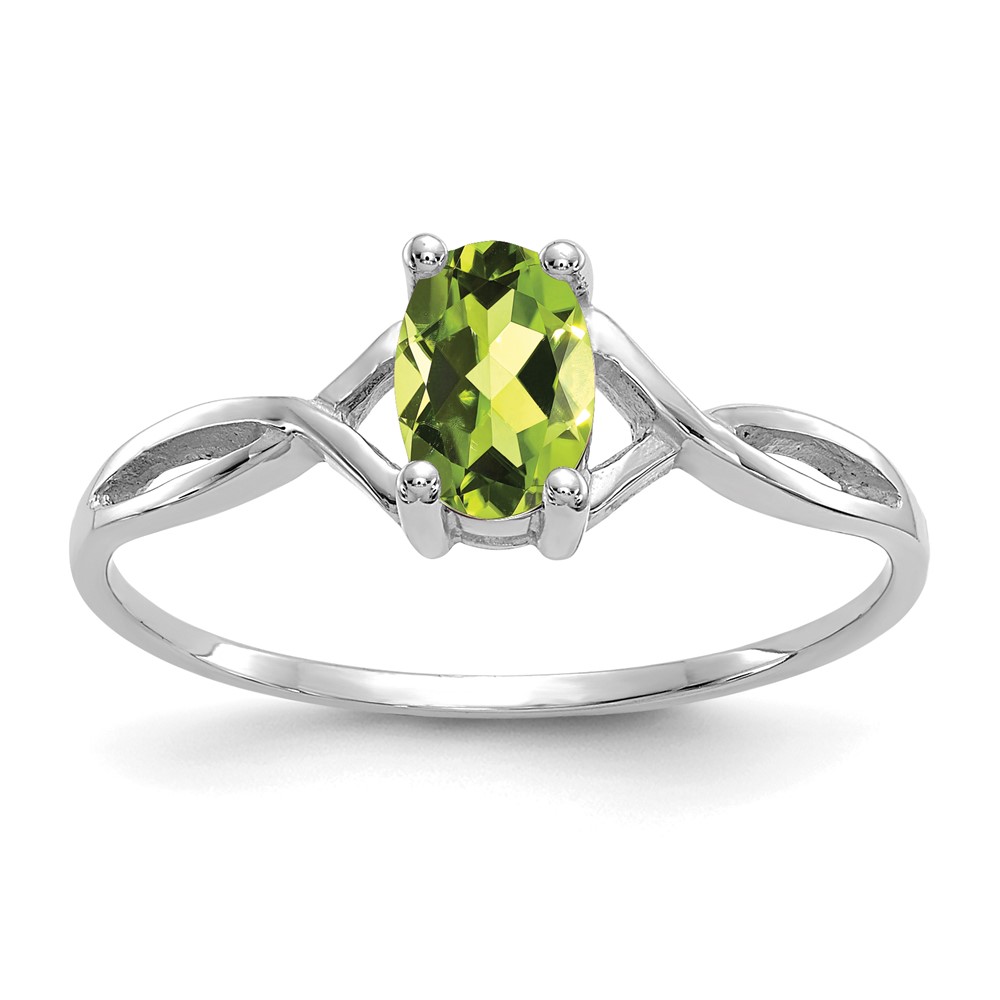 14k White Gold Peridot August Birthstone Ladies Ring Size 7 421$
